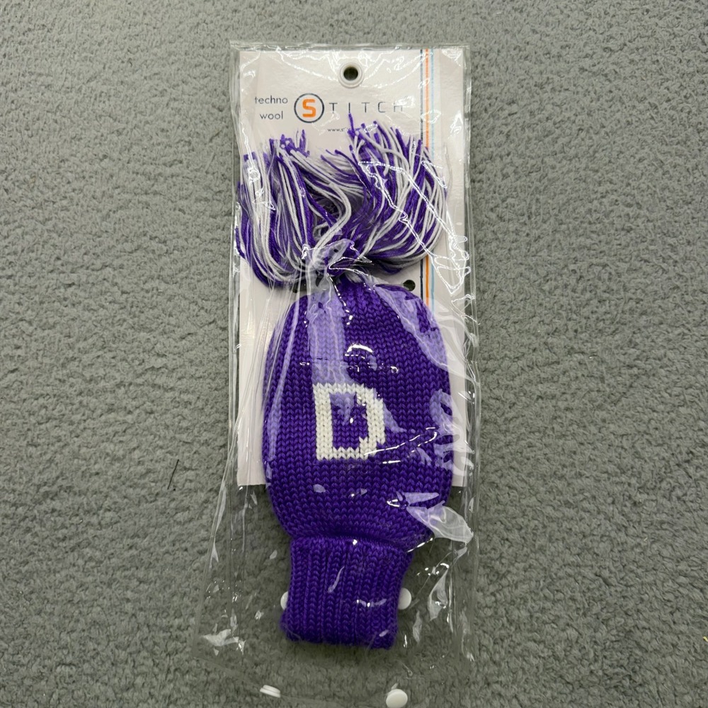 Stitch Golf Techno Wool Letter D‎ Pom Pom Acrylic Purple Driver Club Headcover